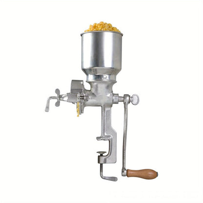 Manual Grain Grinder Mill – Cast Iron Hand Crank Grain Mill with High Hopper, Adjustable Coarse Fine Grinding