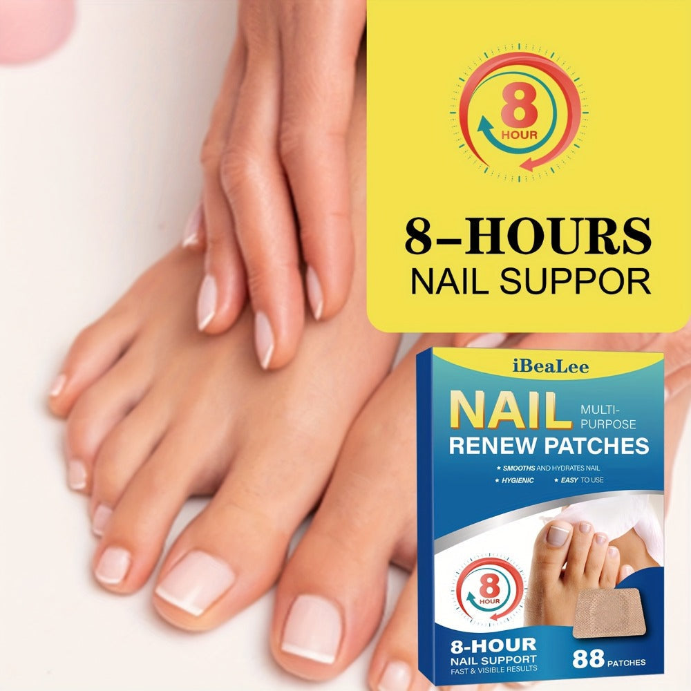 Nail Patches 88Pcs, Nail Strengthening Stickers for Fragile, Thin, Cracked Toenails & Fingernails