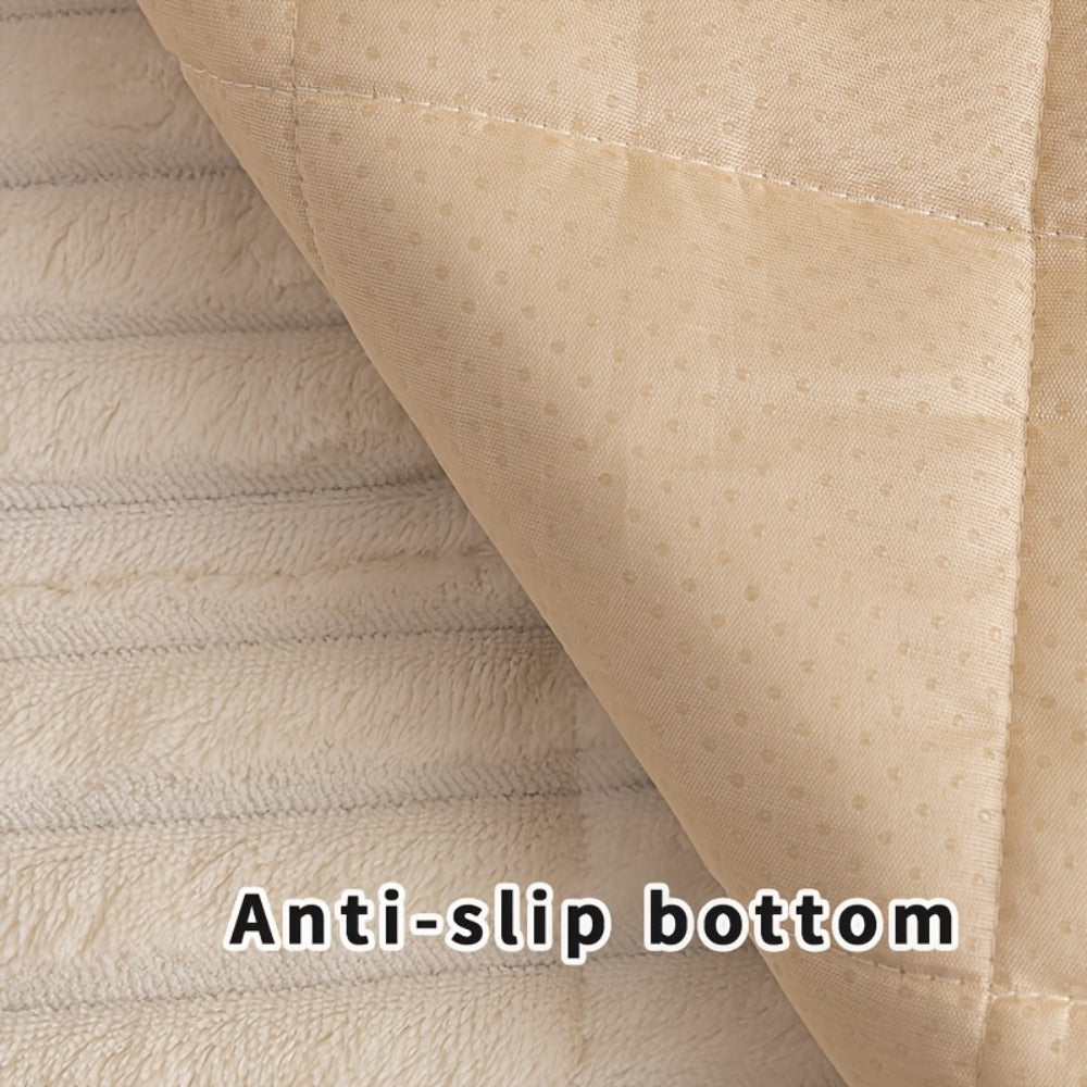 Sofa Cushion Cover Plush Velvet Washable Seat Pad Wavy Edge Soft Kapok Filling for Couch Loveseat 1 2 3 4 Seater