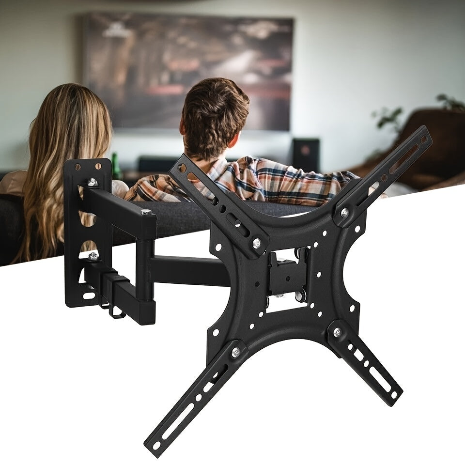 Single-Arm TV Wall Mount for 22-55 Inch Screens with Swivel, Tilt and Square Screen Plate Design