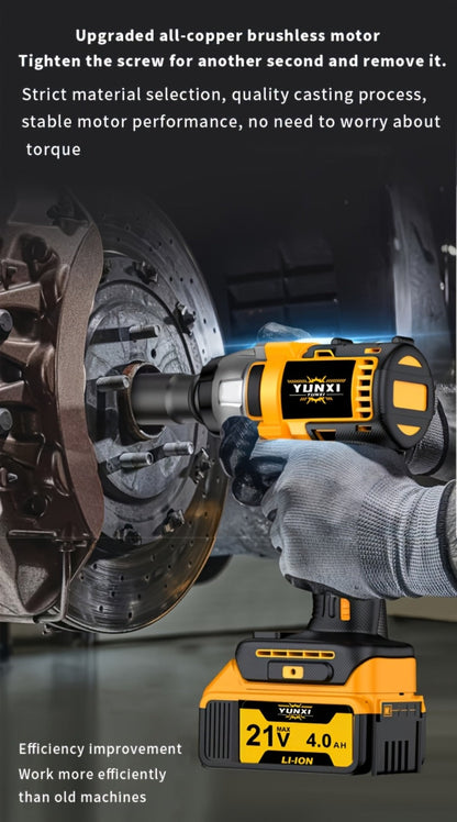 Cordless Impact Wrench Set with Charger Lithium-Ion Portable Electric Wrench Quick Charge for Home for Home, Garage and DIY Projects