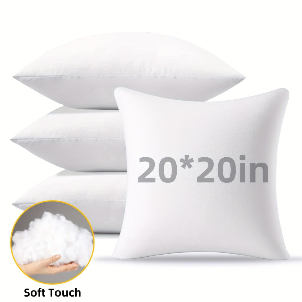 Outdoor Pillow Inserts 4/6 Pack, Soft or Waterproof Throw Pillow Forms for Sofa, Bed & Patio, 12x20-20x20 Inch