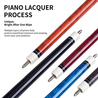 58-Inch Canadian Maple Pool Cue with 13mm Tip, 19oz or 20oz Weights and Multiple Color or Set Options