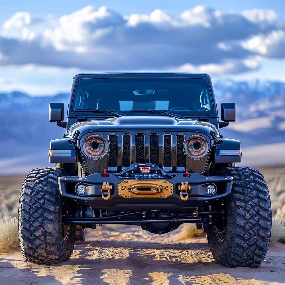 3D Beast Eye Headlight Stickers – Funny Car Headlight Decals for Jeep Round Headlights, Truck Body, Bumper & Window Decoration