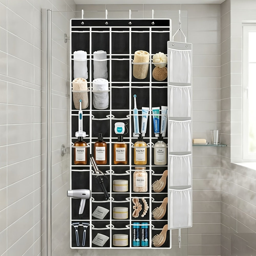 Over the Door Shoe Organizer 40 Pockets with 4 Hooks, Durable Fabric Hanging Shoe Storage for Closet
