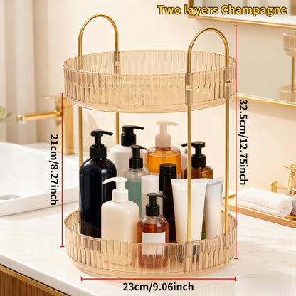360 Rotating Makeup Organizer Skincare Storage Rack – Multi-Layer Detachable Cosmetic Organizer for Perfume, Lipstick, Skincare