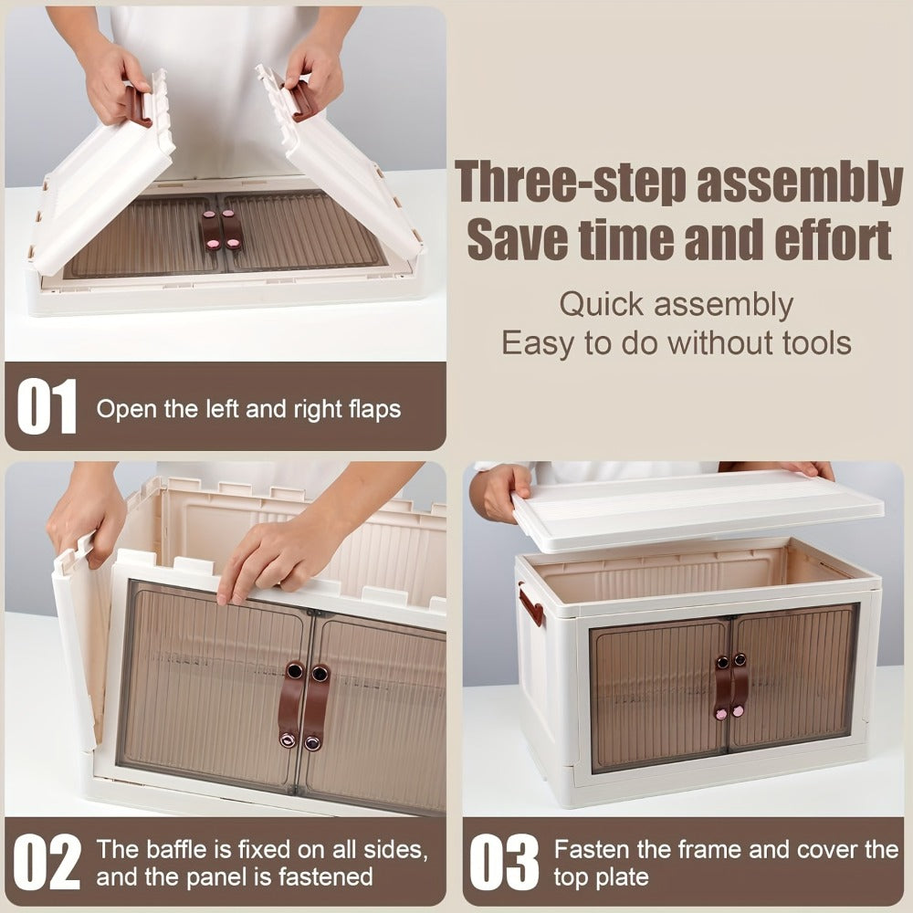 56cm Foldable Rolling Storage Cabinet with Front Doors and Three-, Four- or Five-Layer Options
