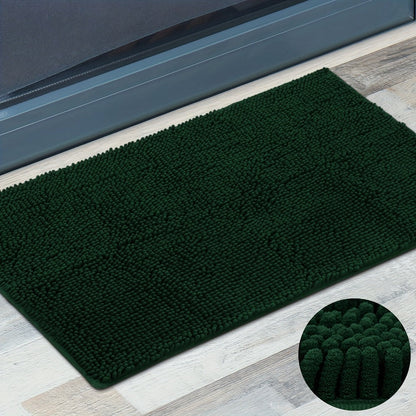 Chenille Doormat Absorbent Non-Slip Washable Indoor Outdoor Mat – Soft Shaggy Entryway Rug for Muddy Paws