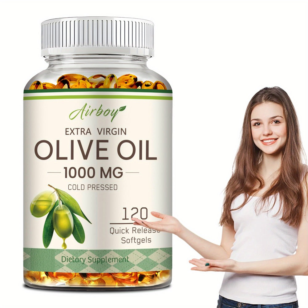 Extra Virgin Olive Oil Capsules 120 Softgels with Omega-9 Omega-6 & Palmitic Acid for Bath Time, Home Spa and Personal Care