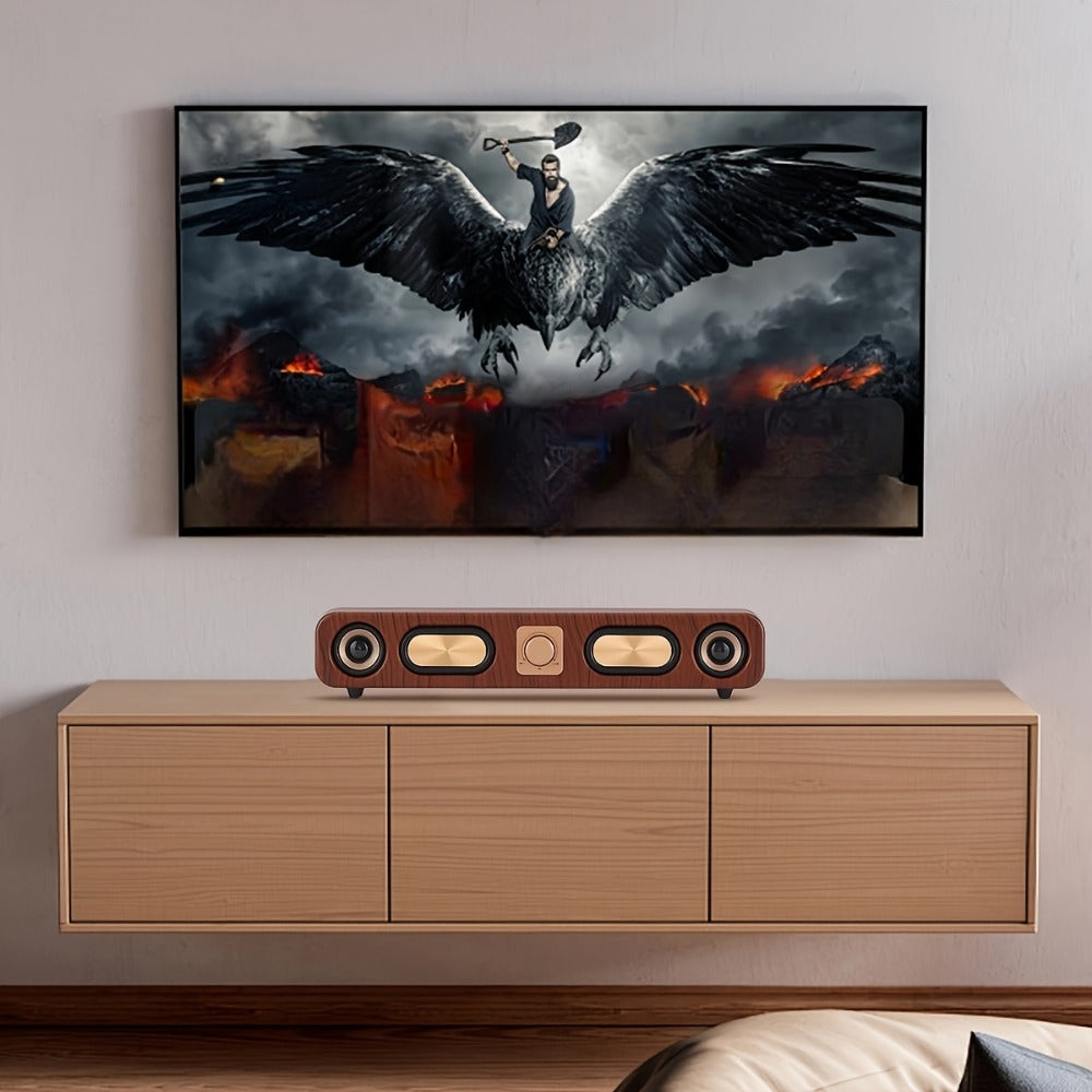 Retro Wood Grain Bluetooth Speaker Dual 2-Inch Woofers 10W Wireless Desktop Soundbar TF AUX for an Everyday Personal Care Routine
