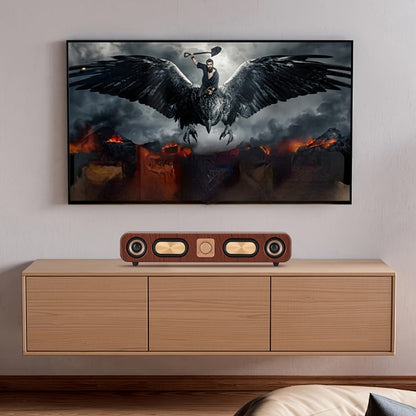 Retro Wood Grain Bluetooth Speaker Dual 2-Inch Woofers 10W Wireless Desktop Soundbar TF AUX for an Everyday Personal Care Routine