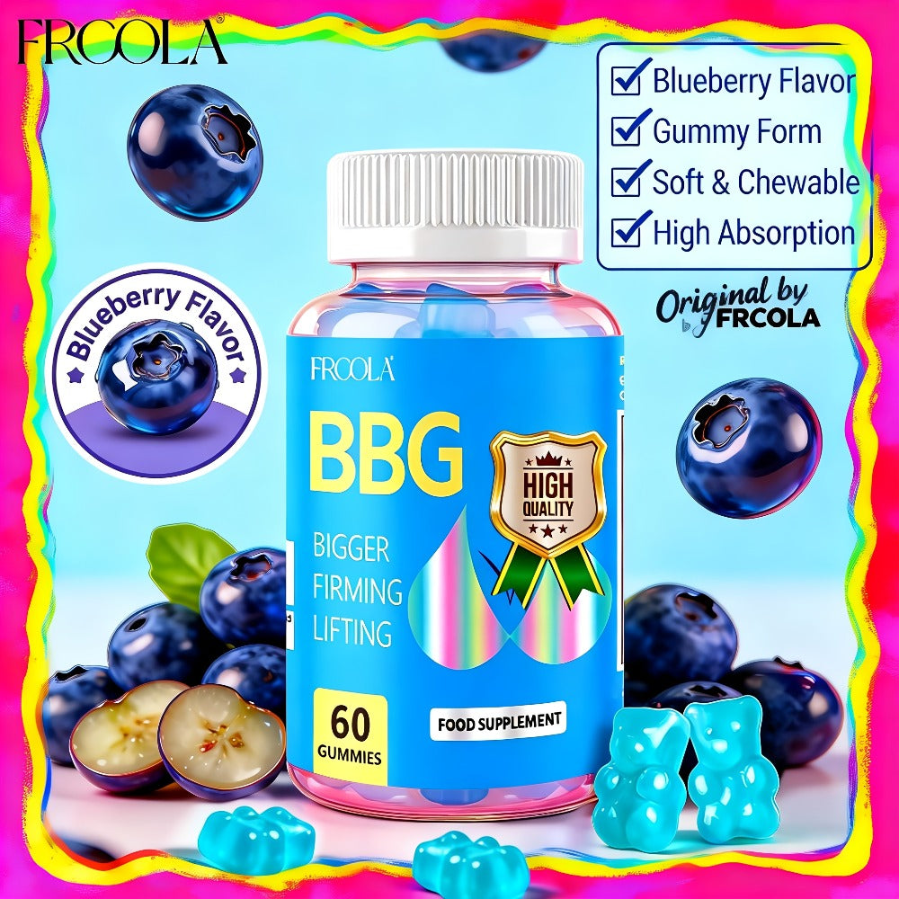 BBL Gummies for Women Butt Enhancement 60 Count Strawberry Flavor for Bath Time, Home Spa and Personal Care
