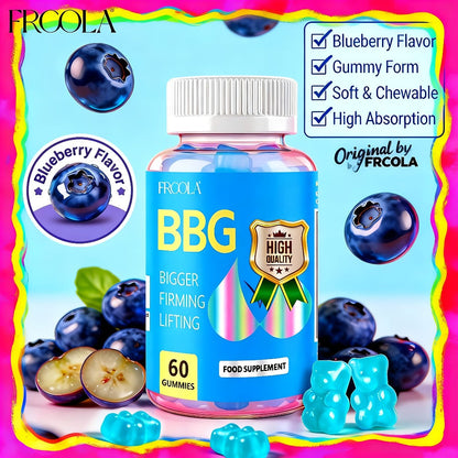 BBL Gummies for Women Butt Enhancement 60 Count Strawberry Flavor for Bath Time, Home Spa and Personal Care