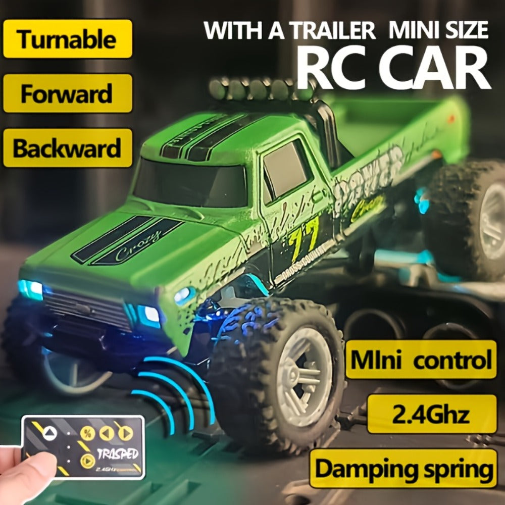 1:64 Scale Mini RC Car Alloy Off-Road Truck with Shock Absorbers – Pocket-Sized Remote Control Car for Boys Ages 6 7 8 9 10