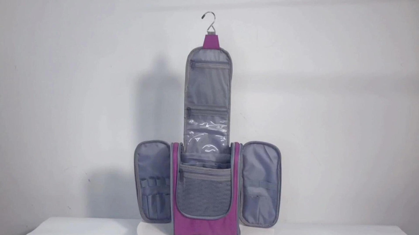 Toiletry Bag Hanging Large-Capacity Makeup Organizer with Hook, Multiple Compartments and 16 Print Options