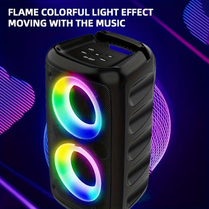 Wireless Bluetooth Speaker with Color LED Lights, MOKiN KTS-1265 Portable Party Speaker, Bass Boost