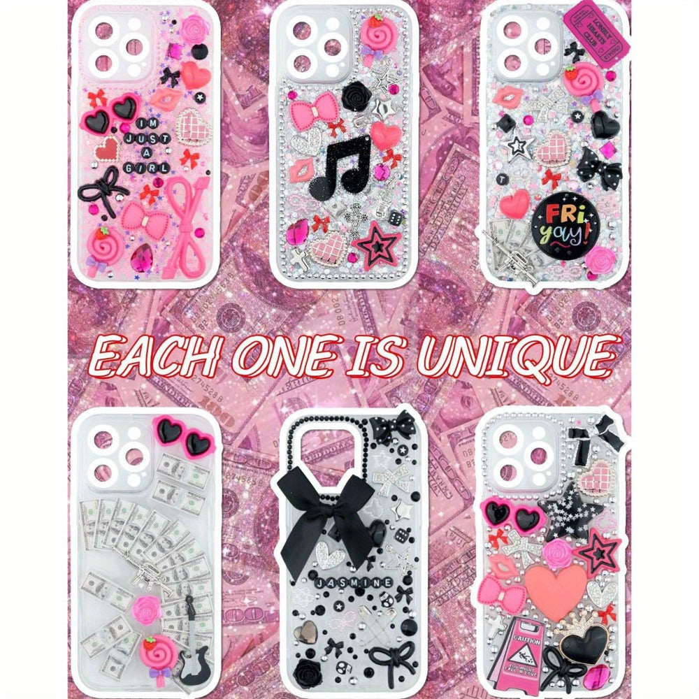1050pcs Junk Case Charms Kit Kawaii DIY Phone Case Decoration for Home and Salon Manicures