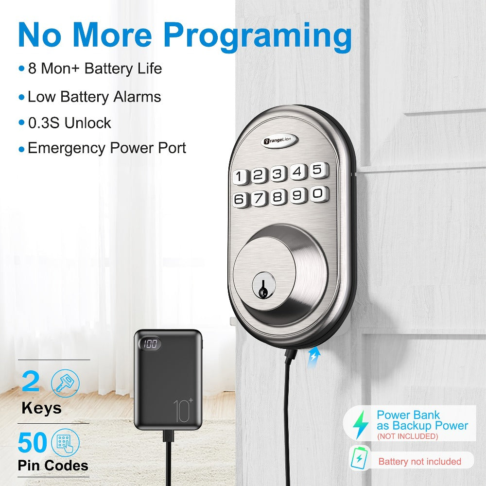 Electronic Keypad Deadbolt 3-Pack Keyless Entry Door Lock with 100-Code, Auto Lock, Anti-Peep PIN & Backup Key