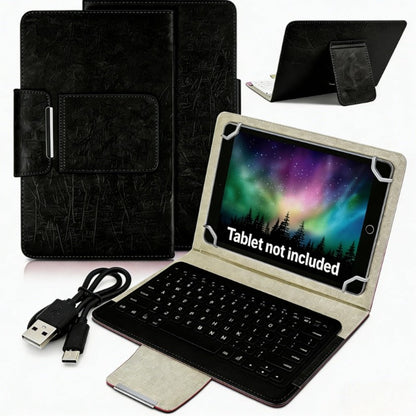 Universal Tablet Case with Wireless Keyboard 10.1 Inch, Removable Bluetooth Keyboard, PU Leather Folio Cover