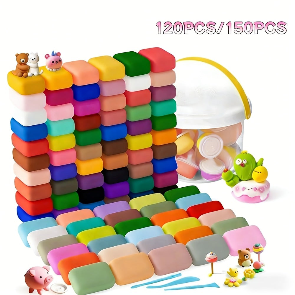 Air Dry Clay Set for Kids 120/150 Pieces, 36 Metallic Colors Ultra Light with the Listed Color, Size or Set Options for Everyday Use