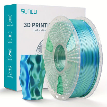 3D Printer Filament SUNLU Dual-Color Silk PLA+ 1.75mm 1kg Spool with Ten Glossy Two-Tone Options