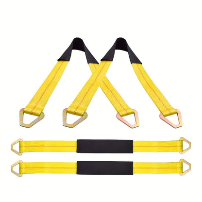 Axle Tie Down Straps 2" x 36" – Heavy Duty Car Tow Straps with D-Rings & Protective Covers for Car, Truck