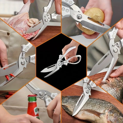 Kitchen Scissors Stainless Steel for Home Cooking, Dining and Outdoor Meals, with the Listed Configuration