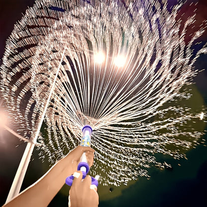 Firework-Shape Manual Water Blaster Set with Three or Six Pull-Push Wands in Blue, Purple and Pink