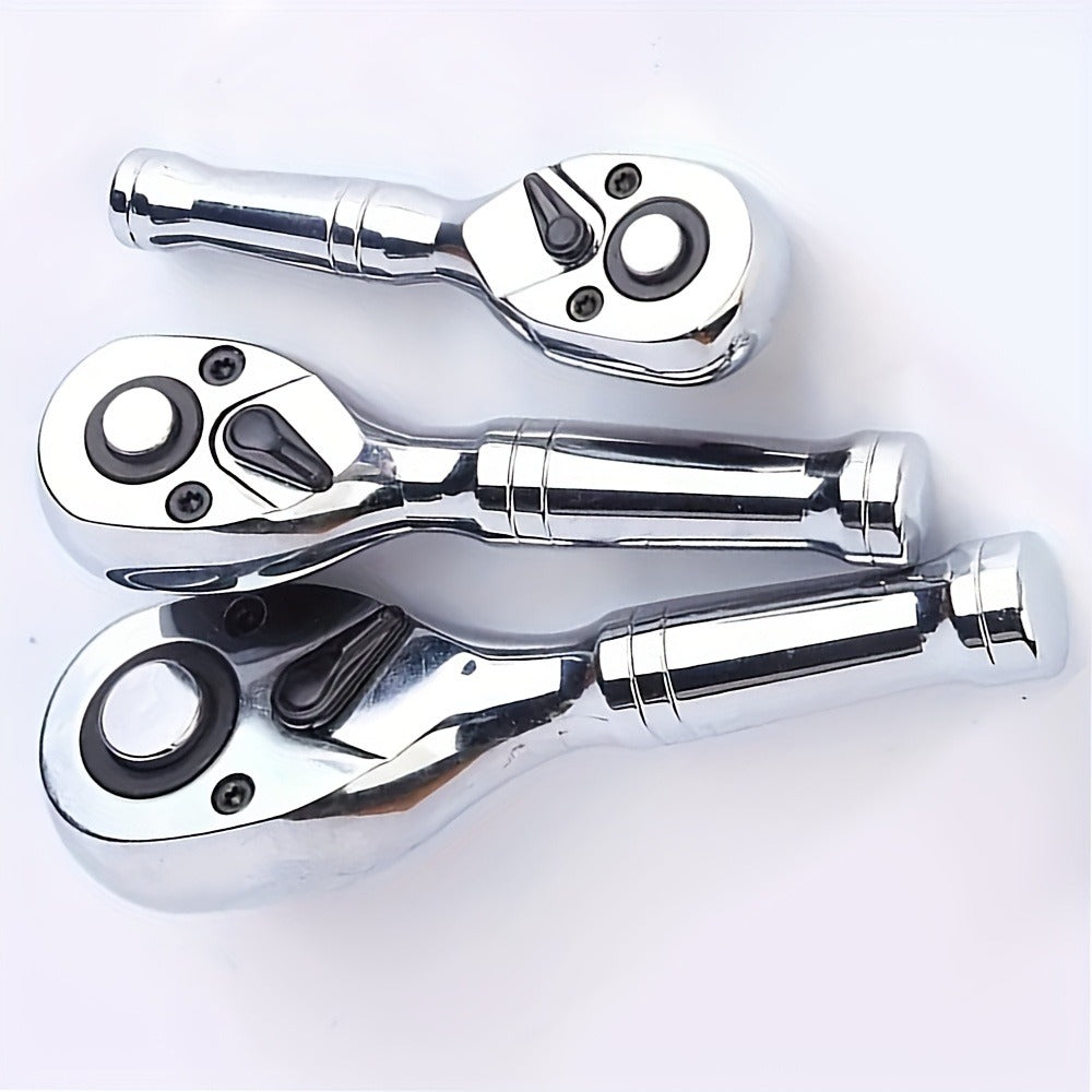 Short-Handle 72-Tooth Ratchet Wrenches in 1/4-, 3/8- or 1/2-Inch Drive with Three Pictured Lengths
