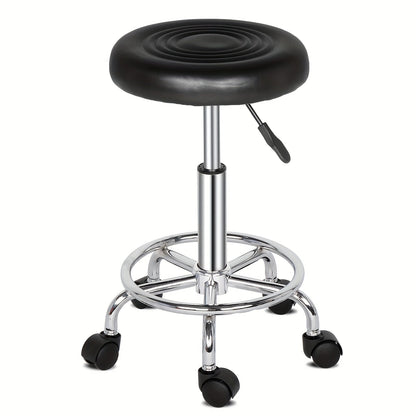 Saddle & Round Salon Stool with Backrest 360-Degree Swivel, Adjustable Height Professional Chair for Salon
