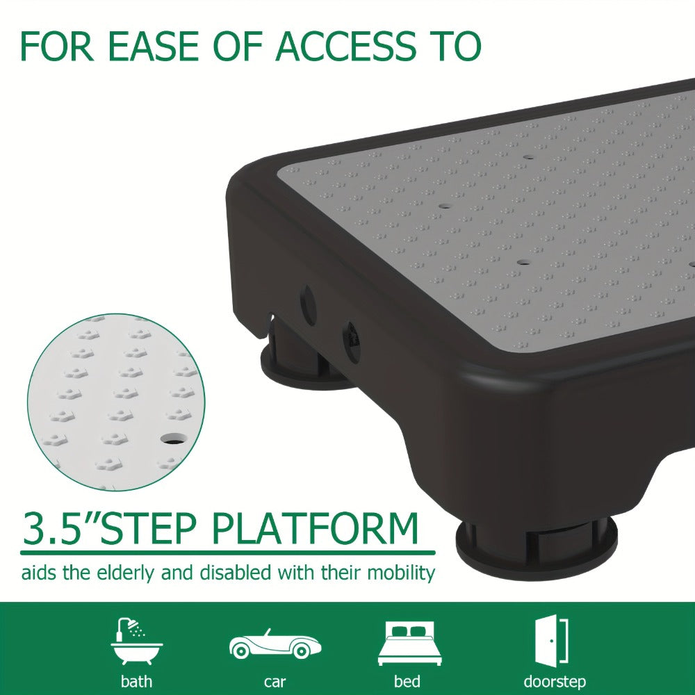 Adjustable One-Step Platform Stool, 17.3 x 13 x 4.1 Inches with Textured Top and Four Color Options
