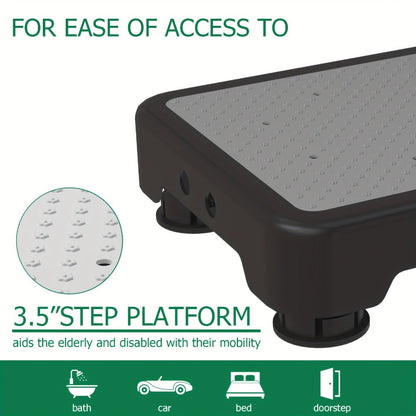 Adjustable One-Step Platform Stool, 17.3 x 13 x 4.1 Inches with Textured Top and Four Color Options