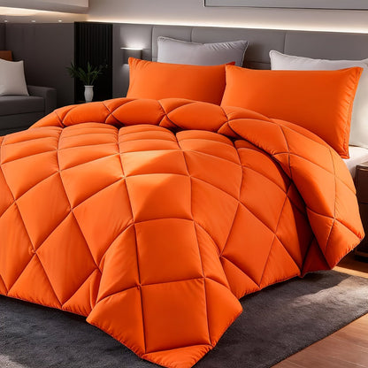 Comforter Set 2-3 Piece Rhombus Grid Luxury – Soft Lightweight Breathable Oversized Bedding Set with Pillowcases
