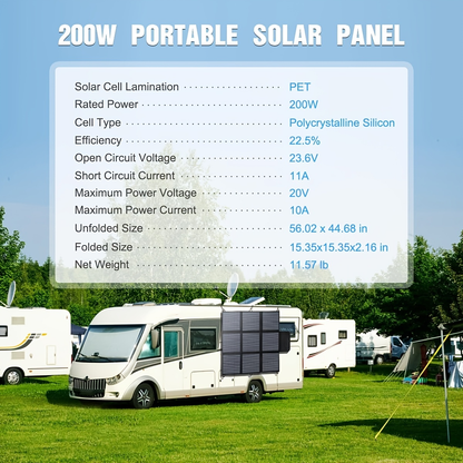 Foldable Solar Panel 120W 200W 300W 400W 22.5% High Efficiency Monocrystalline Portable Outdoor for Garden, Pathway and Patio Lighting