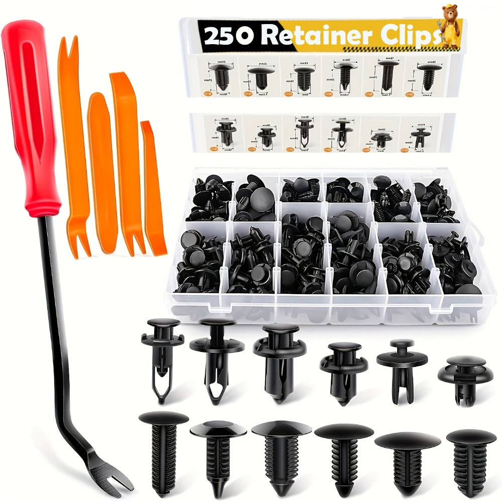 Car Retainer Clips Push Fasteners Kit Bumper Plastic Rivets Assortment for Auto Interior Exterior Trim Panel Body Clips – 113 to 928 Pcs
