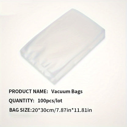 Micro Perforated Food Storage Bags 100 Pack - Breathable Ventilated Produce Bags for Fruits Vegetables Meat and Seafood