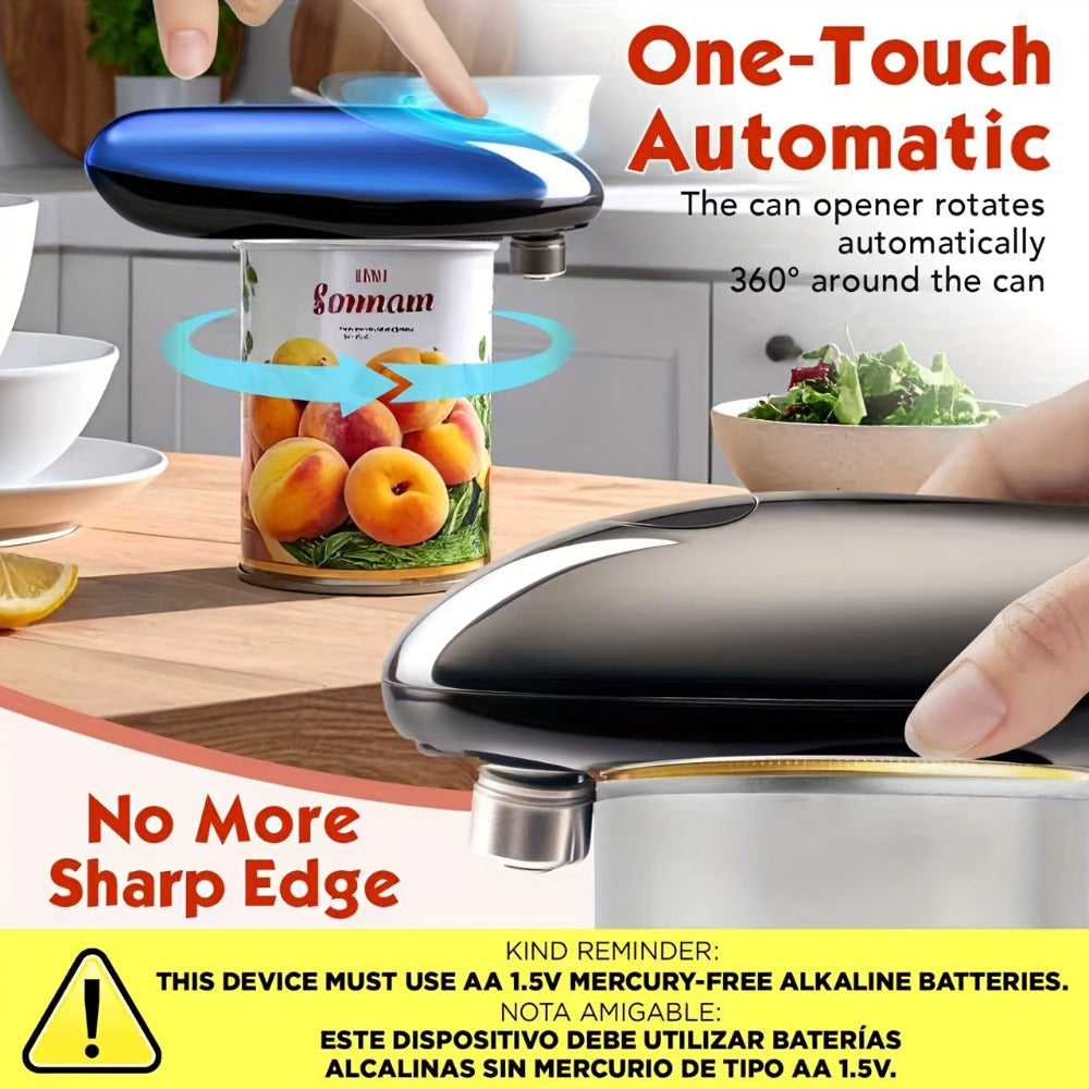 Kitchen Expert Battery Can Opener with One-Touch Control, Circular Rim Operation and Four Colors
