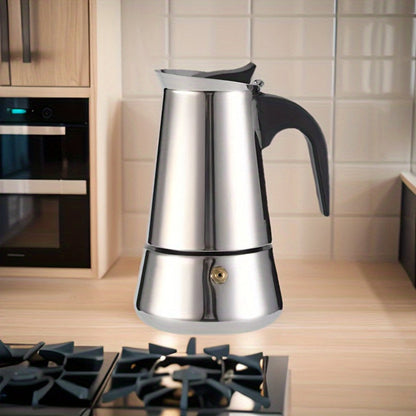 Stovetop Espresso Maker Moka Pot 9 Cup Stainless Steel Manual Coffee Brewer No Electricity Required for Strong Coffee Latte Espresso Home
