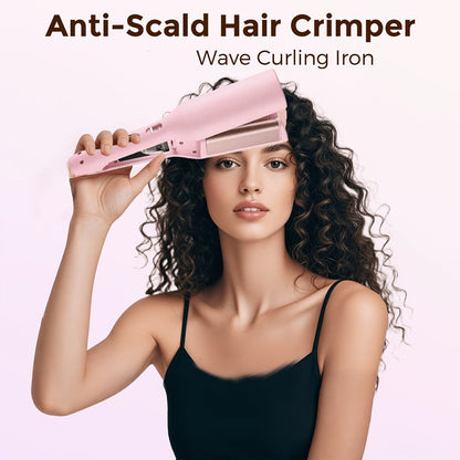 32mm Wave Curling Iron - Women's Hair Curler for Deep Curls & Instant Beach Waves, Professional Salon Styling Tool for All Hair Types