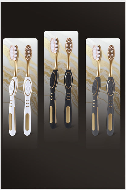 Gloryin Soft Bristle Toothbrush Set Anti-Slip Olive Handle Full Size Head Gentle Gum Care Daily Oral Hygiene