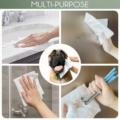 Disposable Facial Towels Bamboo Viscose Fiber Extra Thick Soft Cleansing Makeup Removal Face Towels for Sensitive Skin Travel 10x12 Inches