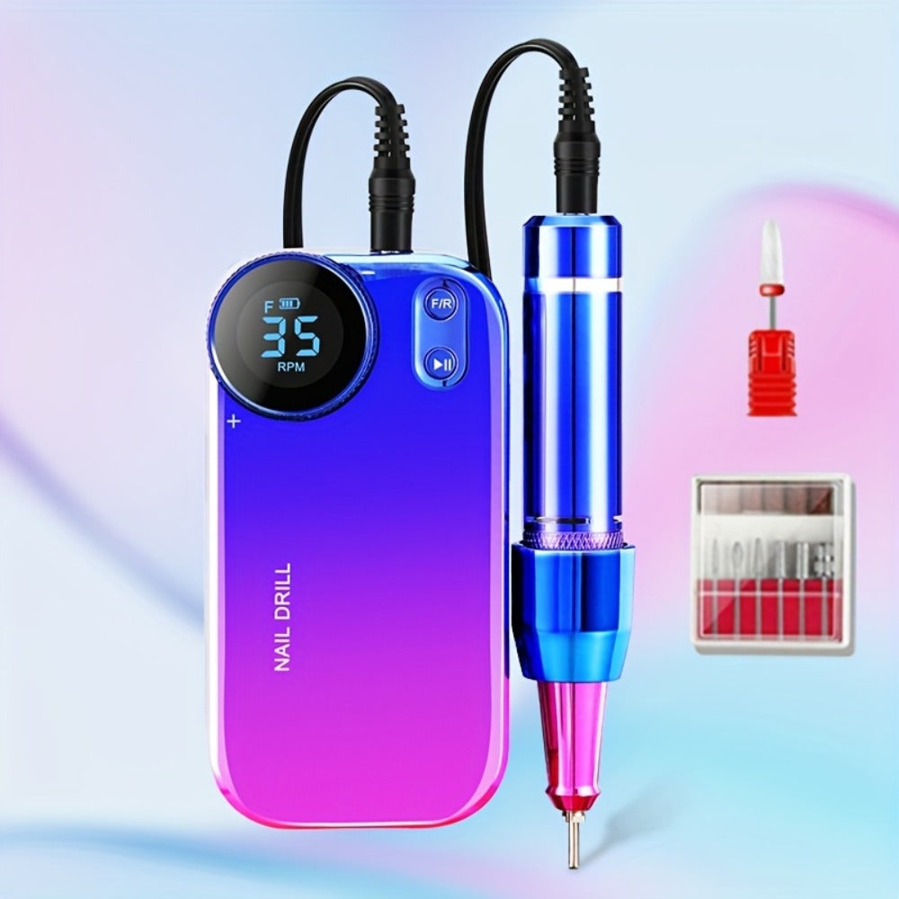 Electric Nail Polisher & Buffer Rechargeable High Power, Professional Manicure Pedicure Machine for Nail