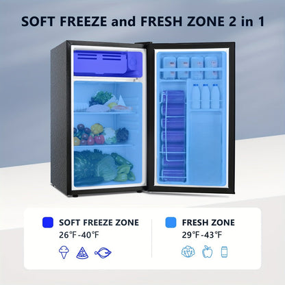 Mini Fridge with Freezer 1.7/3.5 Cu.Ft - Compact Refrigerator with Adjustable Thermostat, Energy Saving