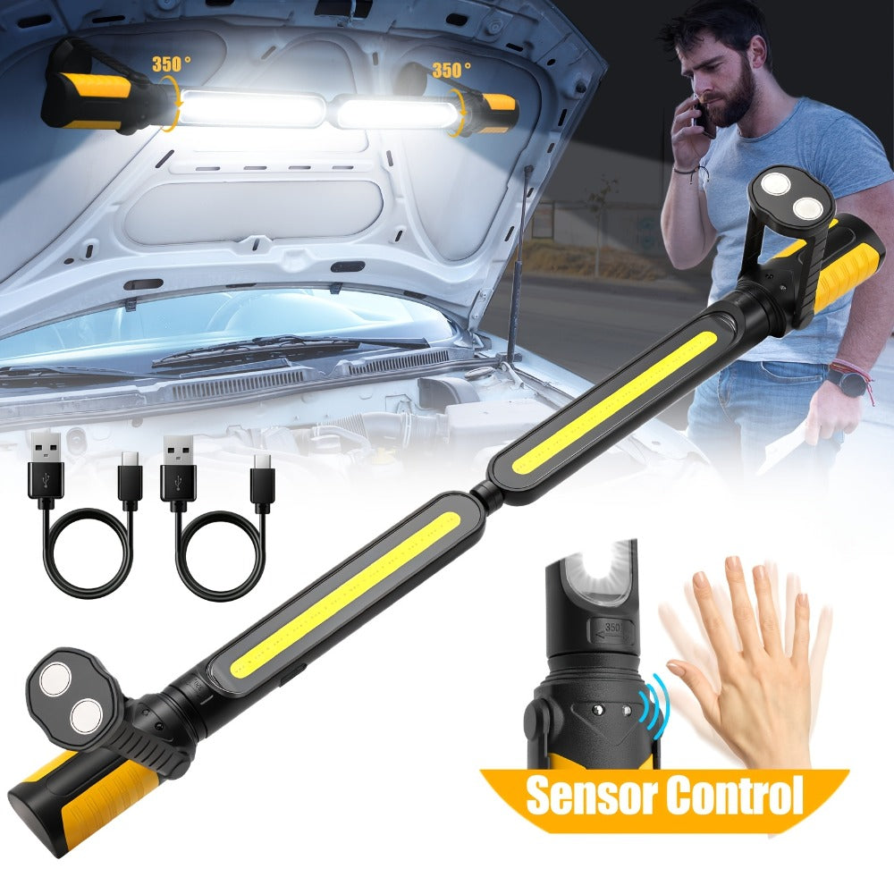 Rechargeable Magnetic LED Work Light with Swivel Hook, Sensor-Control or Standard Floodlight Options