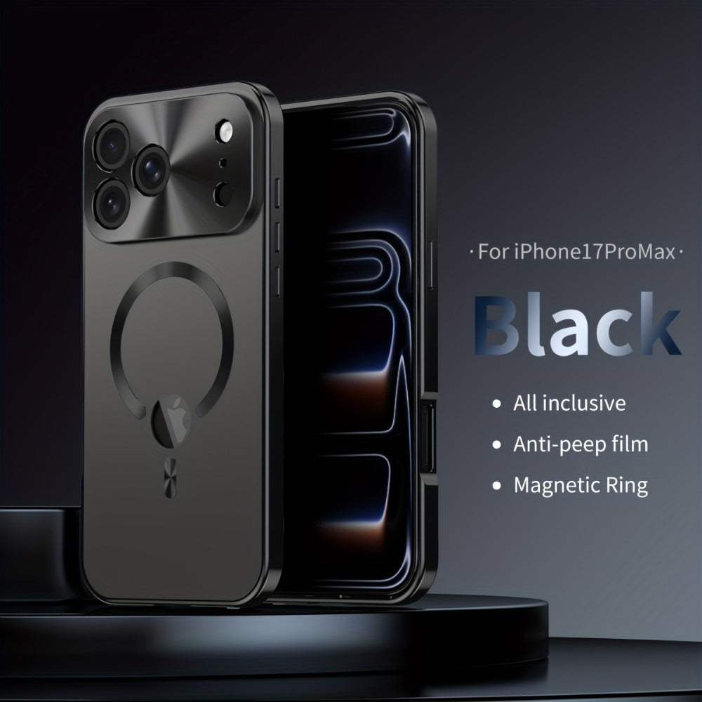 iPhone Anti-Spy Magnetic 2-in-1 Phone Case with All-Round Lens Protection – Complete Drop Protection Cover for iPhone 12 13 14 15 16 Pro Max