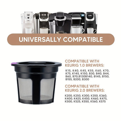 Reusable K-Cup Coffee Pods for Keurig 1.0 & 2.0, Refillable K-Cup Filters Universal Fit, Eco-Friendly Reusable Coffee Pod Filters