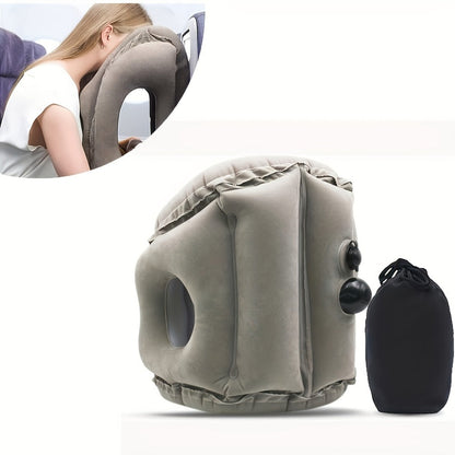 Inflatable Travel Neck Pillow Portable Air Cushion Microfiber Cover Neck Support for Airplane for Entryways, Bedrooms and Living Spaces