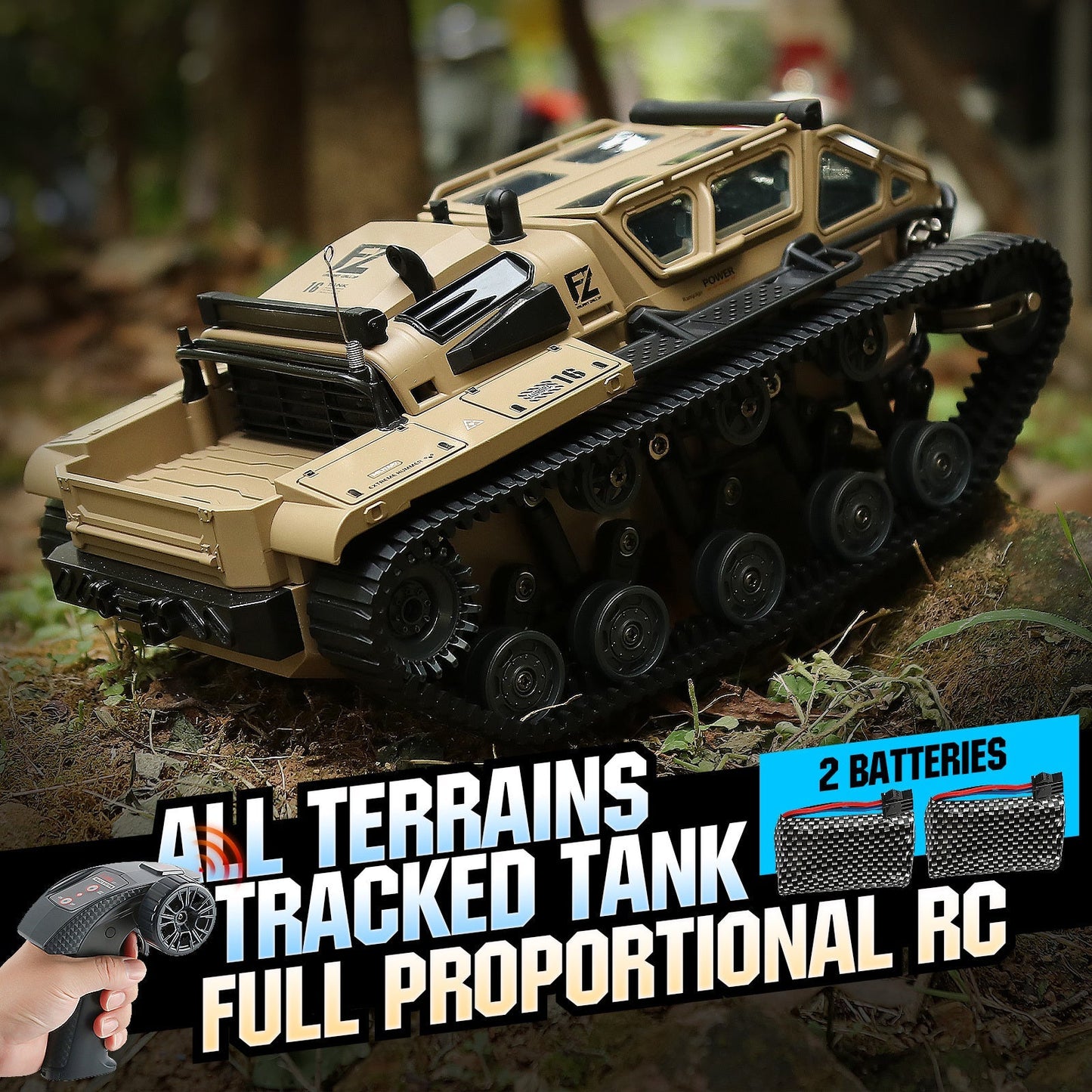 Full-Proportional RC Tracked Tank with LED Lights, Alloy Door Open Military War Vehicle Off-Road Remote Control Tank for Kids Adults