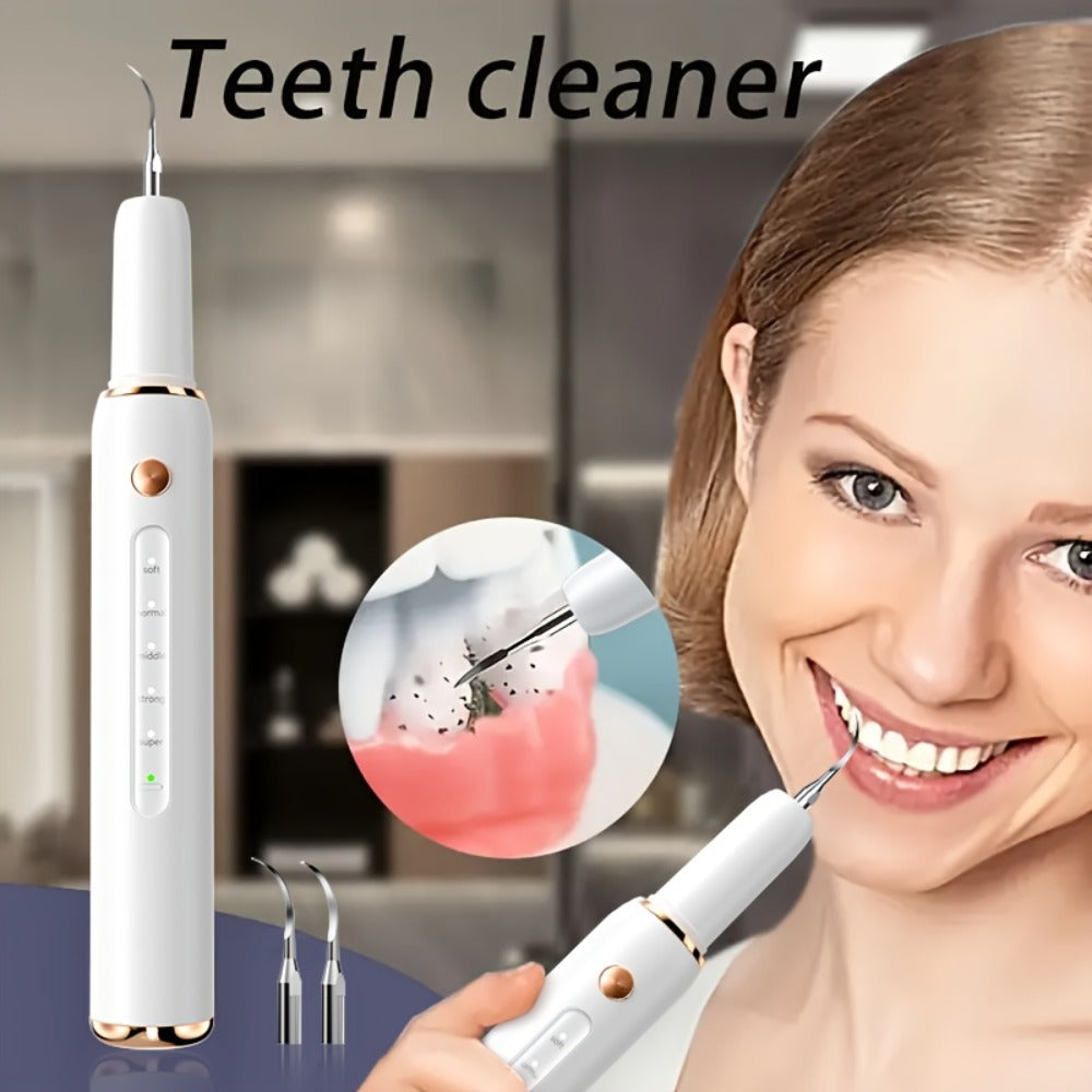 Ultrasonic Tartar Remover Electric Tooth Cleaner 5-Speed IPX6 Waterproof USB Rechargeable Dental Scaler
