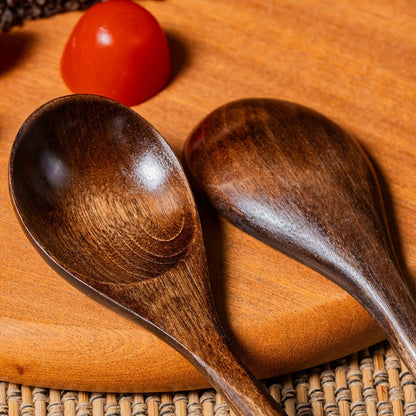 Kitchen Utensils Set of Eight 7.28in Natural Wood Spoons for Coffee, Tea, Dessert and Table Serving